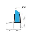 Junta para cabina de ducha UK16 para vidrio de 5-6 mm de espesor nr.3