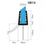 Junta para cabina de ducha UK13 para vidrio de 3,5-5 mm de espesor nr.2